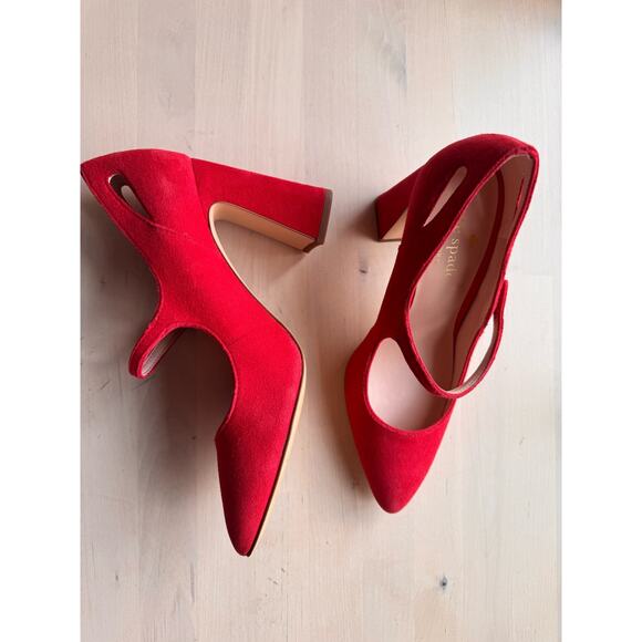Kate Spade Red Suede Meredith Pointed-Toe Pumps Women’s Size 7 US - Picture 13 of 15